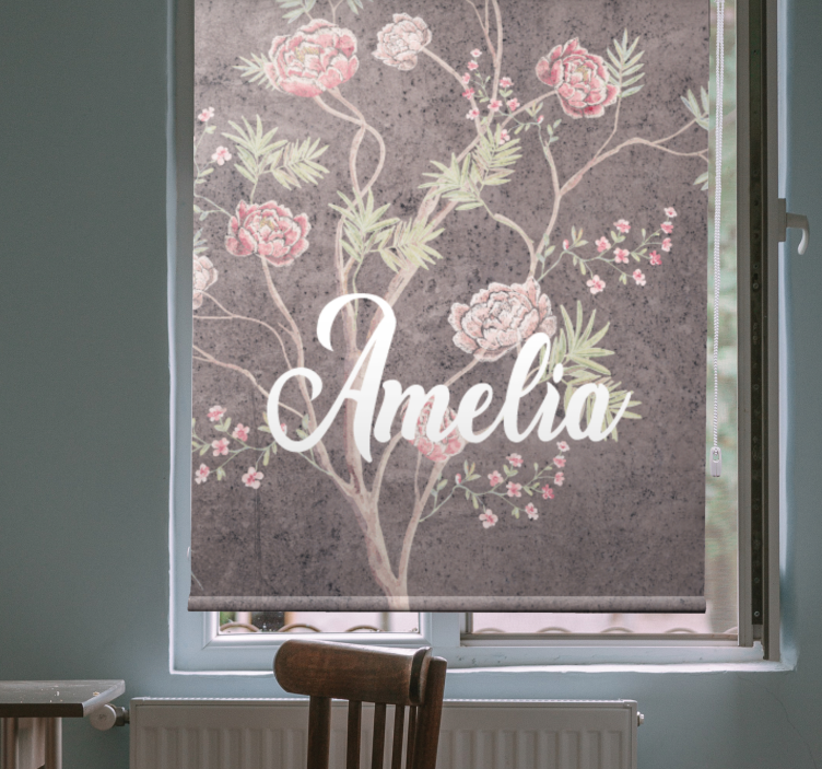 Personalized Floral Elegance roller blind flowers - TenStickers