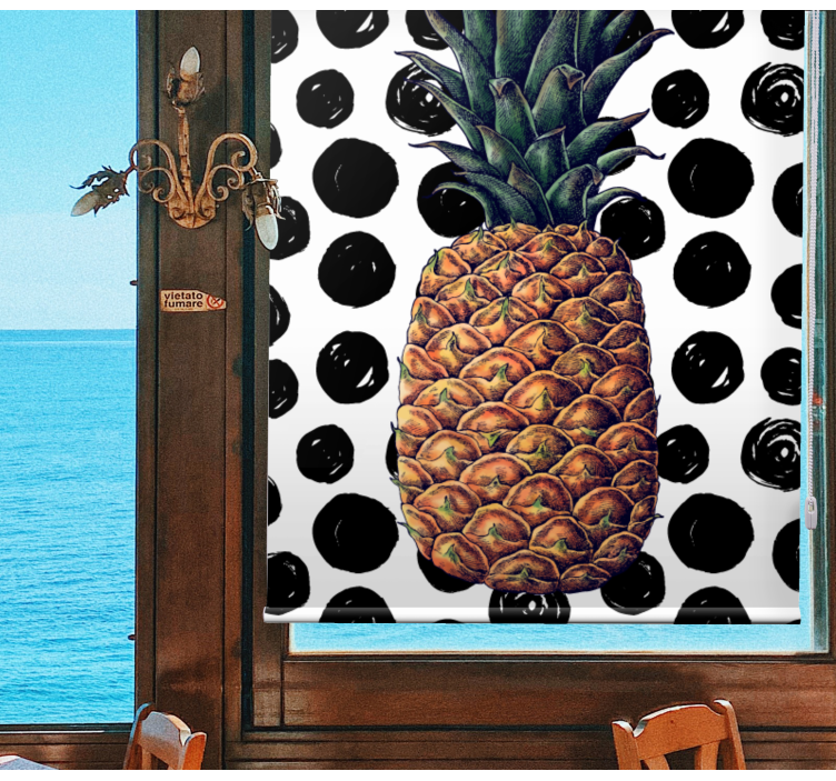 Pineapple with Dots roller blind fruits - TenStickers