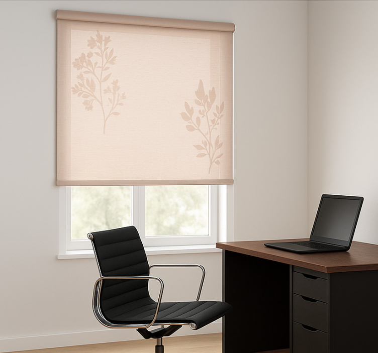 Pink-beige sheer office roller blind - TenStickers