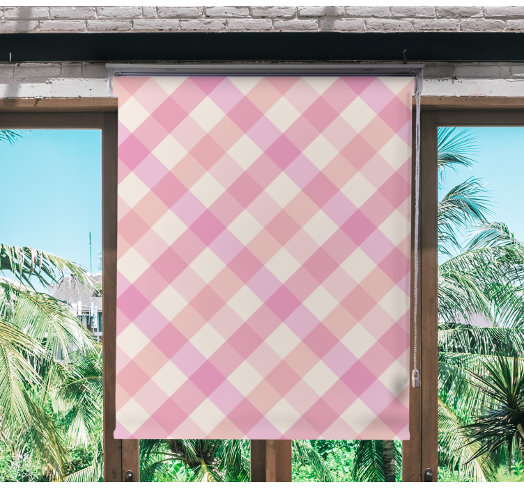 PINK CHECKERED PATTERN textured roller blind - TenStickers