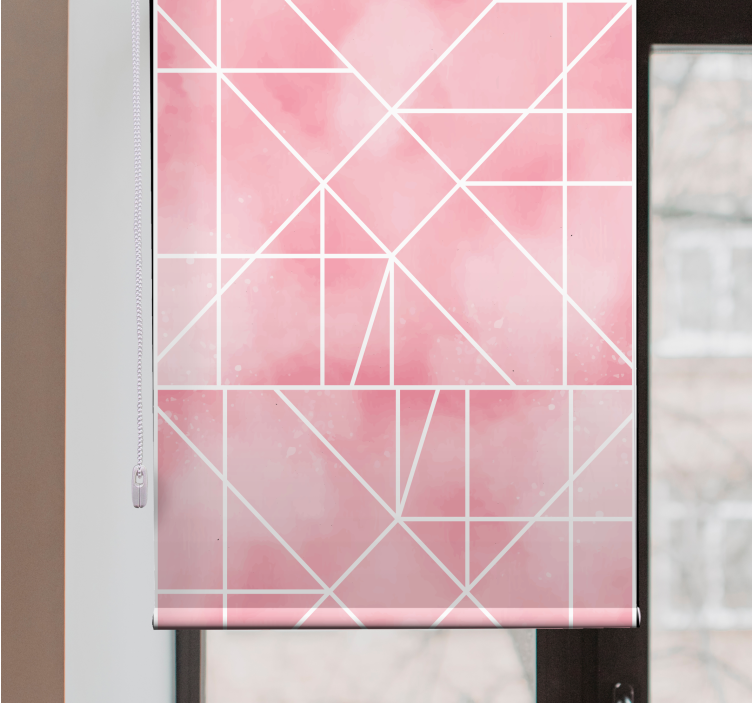 Pink geometric shapes textured roller blind - TenStickers