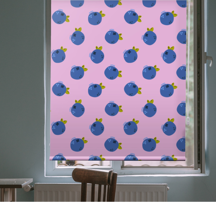 Blueberry pattern roller blind fruits - TenStickers