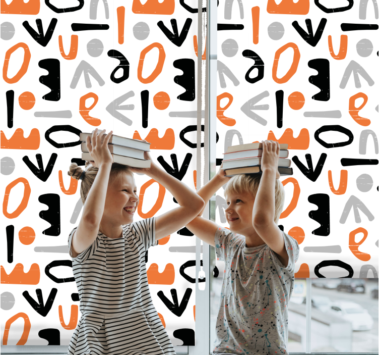 Geometric letters custom roller blind - TenStickers