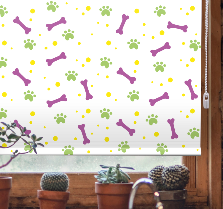 Paws and bones animal roller blind - TenStickers