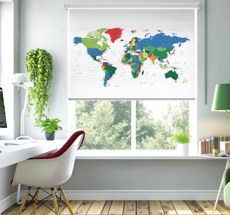 political cartography World map blind - TenStickers