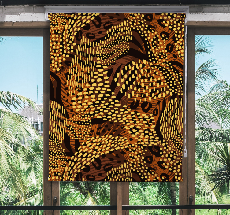 Organic Pattern Brown roller blind - TenStickers