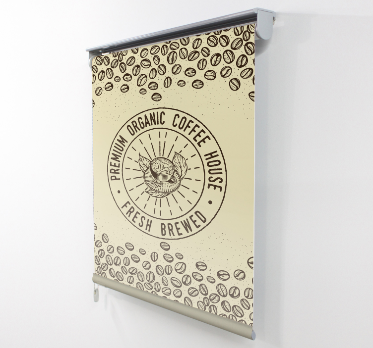 Premium Organic Coffee House kitchen roller blind - TenStickers