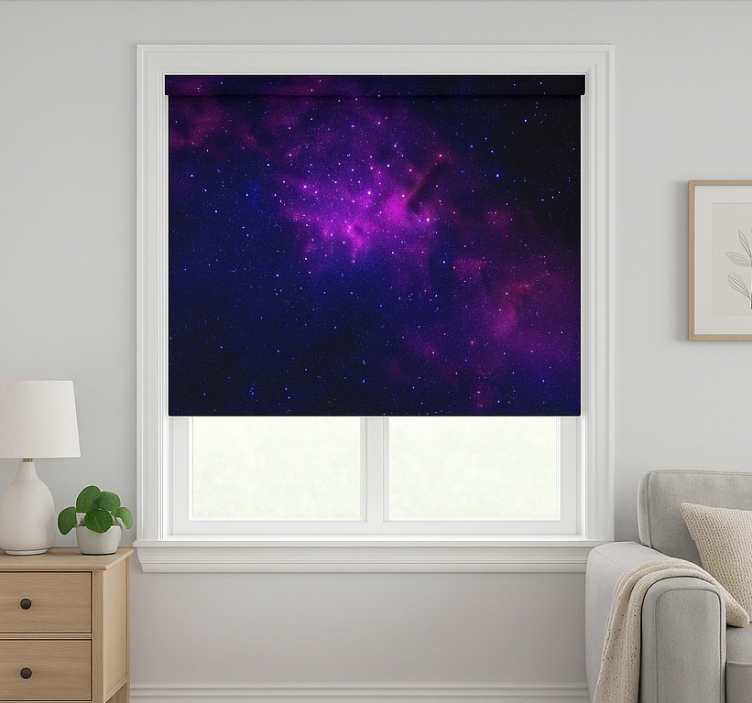 purple galaxy star teenage roller blind - TenStickers