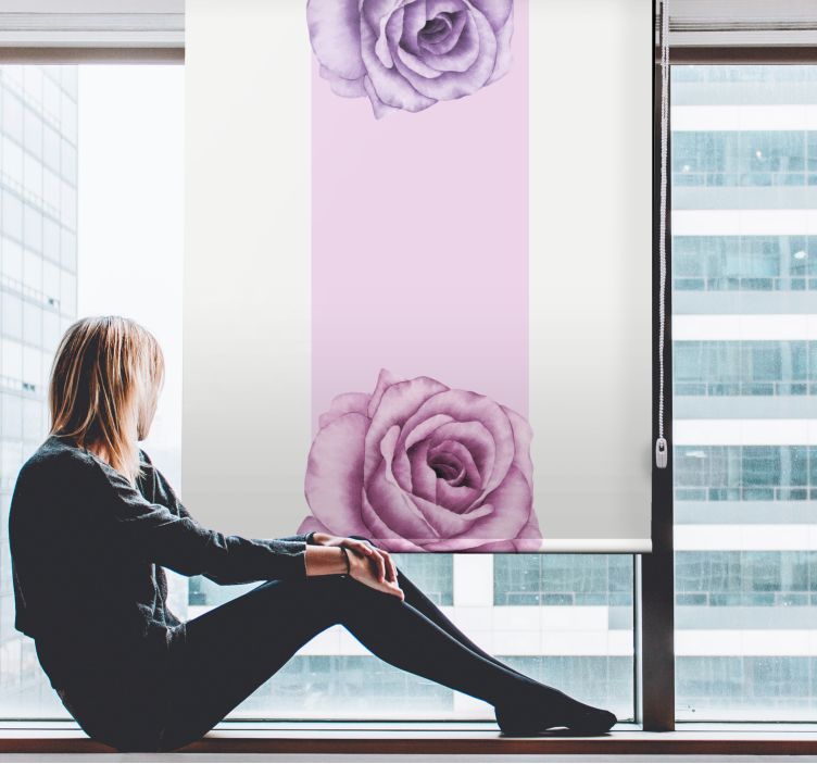 Purple Rose Accent roller blind flowers - TenStickers