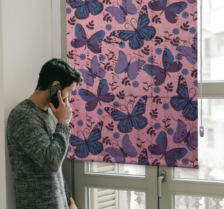 Purple tones Butterfly blind - TenStickers