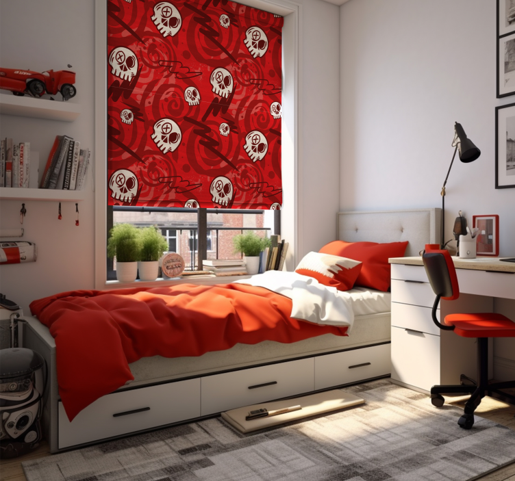 Red Graffiti With Skulls Teenage Blind - TenStickers