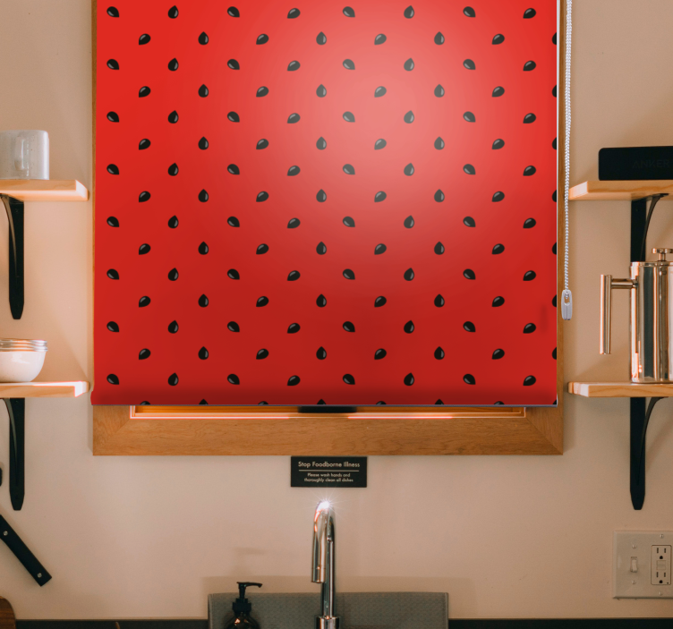 Red Strawberry Pattern roller blind fruits - TenStickers