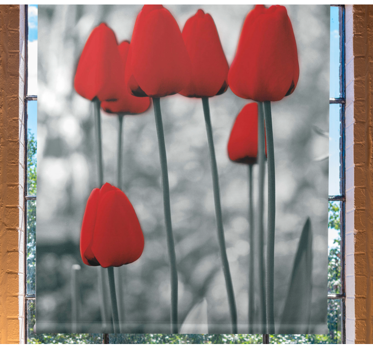 Red tulips colourful Flower blind - TenStickers