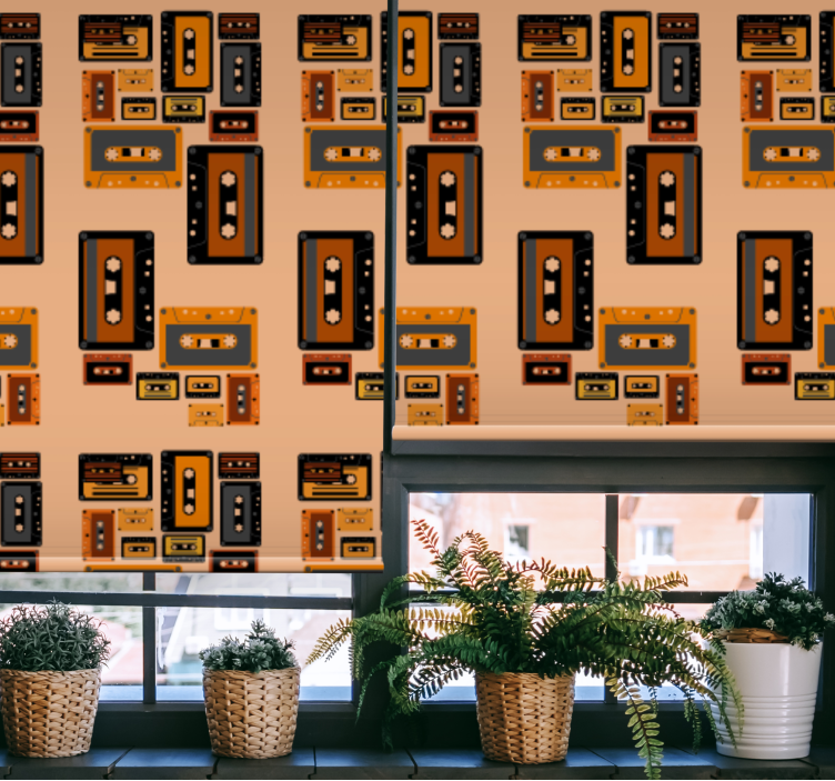 Retro cassette tapes vintage roller blind - TenStickers