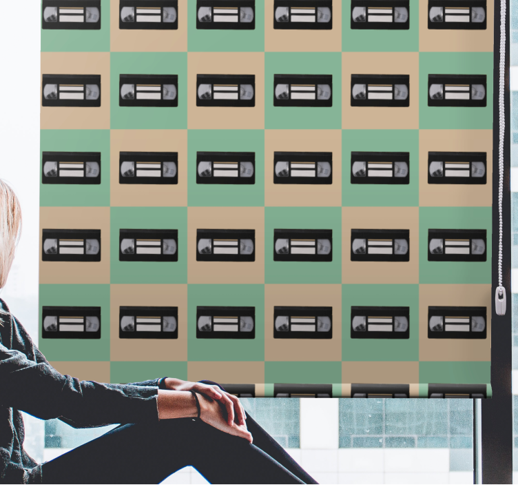 Retro tape pattern vintage roller blind - TenStickers