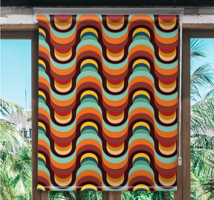 Retro wave pattern vintage roller blind - TenStickers
