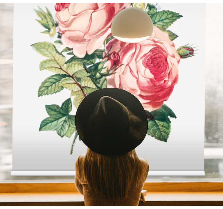 Romantic rose blooms roller blind flowers - TenStickers