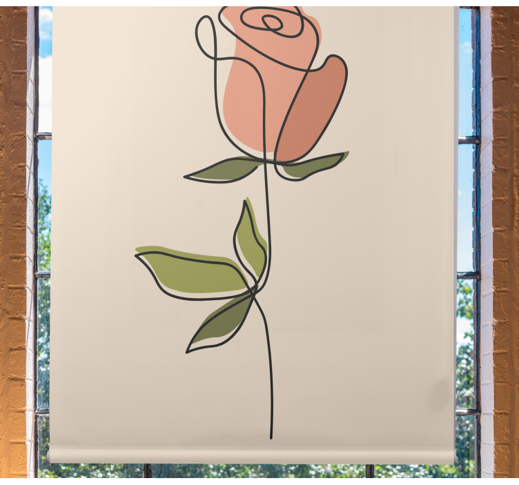 Rose Outline floral roller blind - TenStickers