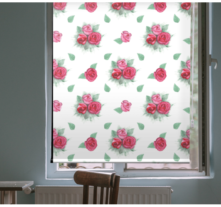 Roses With Leaves roller blind flowers - TenStickers