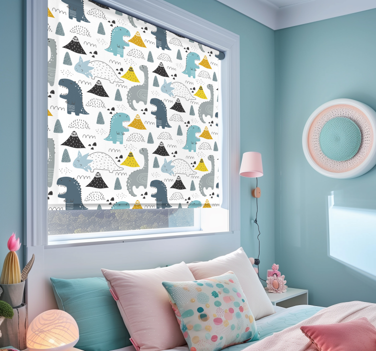 Scandinavian pattern dinosaur roller blind - TenStickers