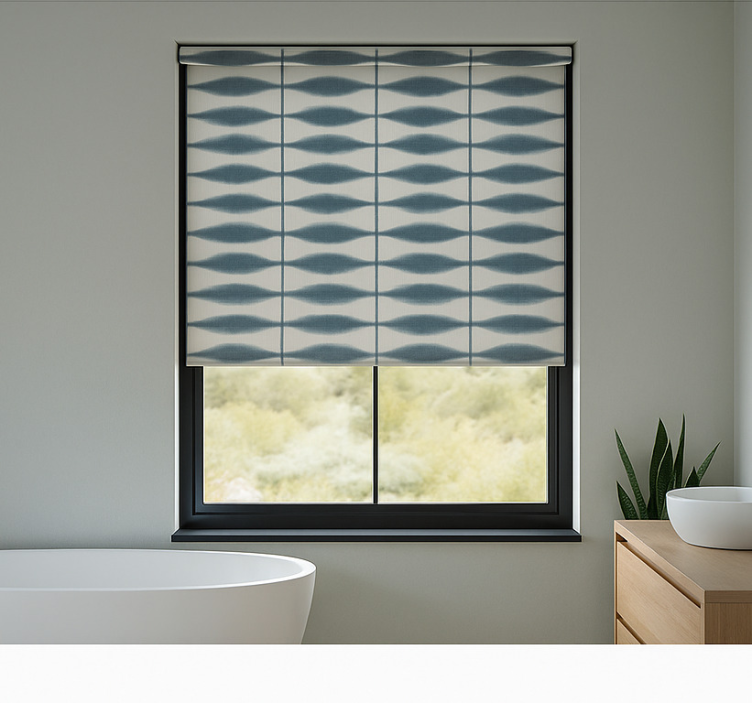 Shibori Denim bathroom roller blind - TenStickers