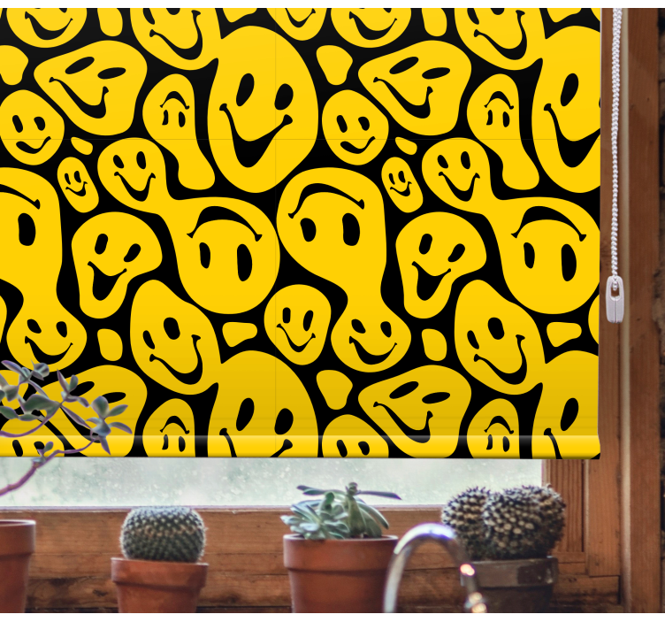 Smiley Face Pattern fun roller blind - TenStickers