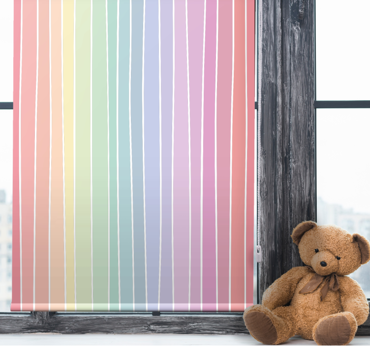 Soft pastel stripes textured roller blind - TenStickers