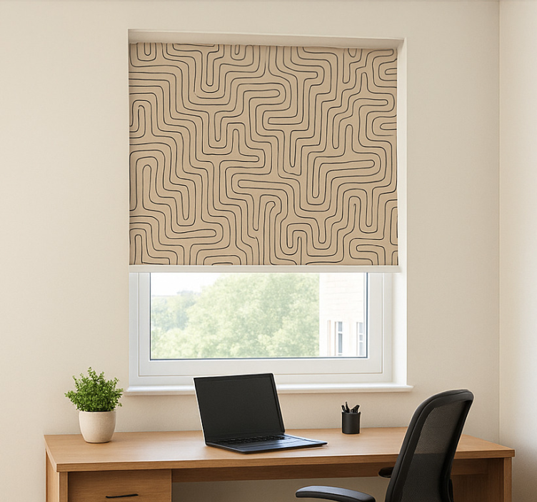 Soothing beige office roller blind - TenStickers