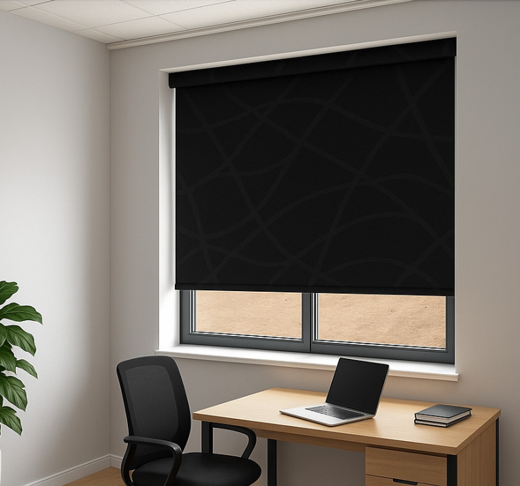Soothing black office roller blind - TenStickers