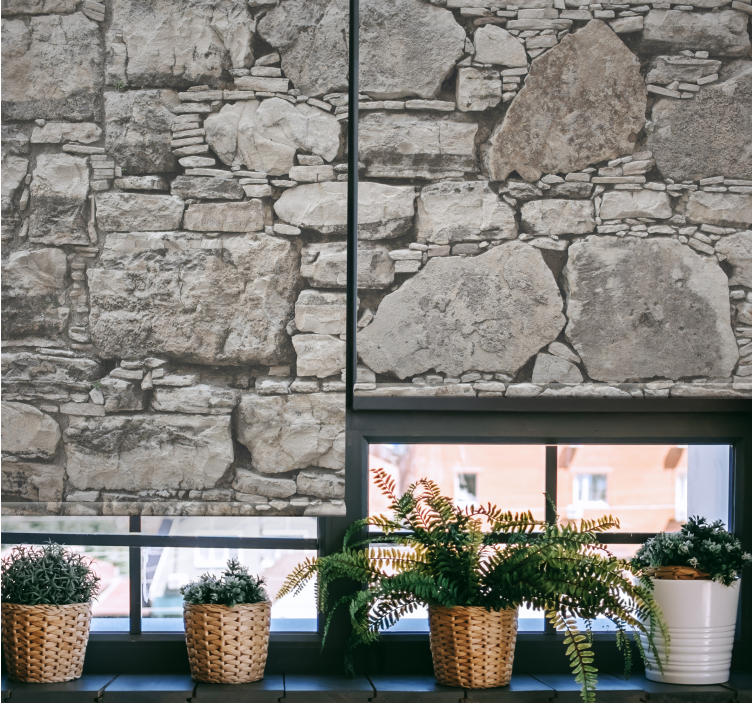 Stone wall effect textured roller blind - TenStickers