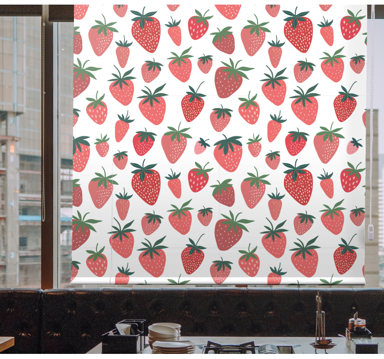 Strawberry pattern design roller blind fruits - TenStickers