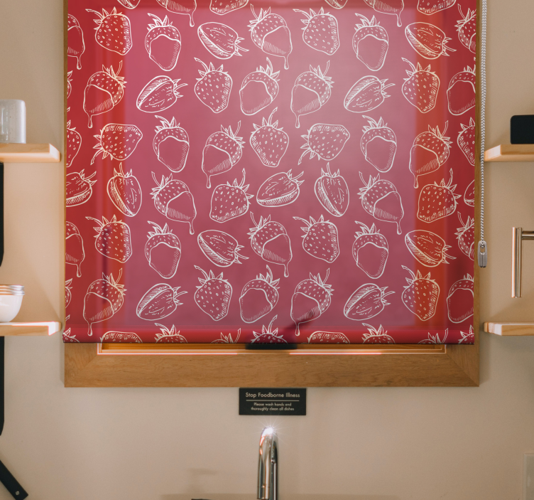 Strawberry Pattern roller blind fruits - TenStickers