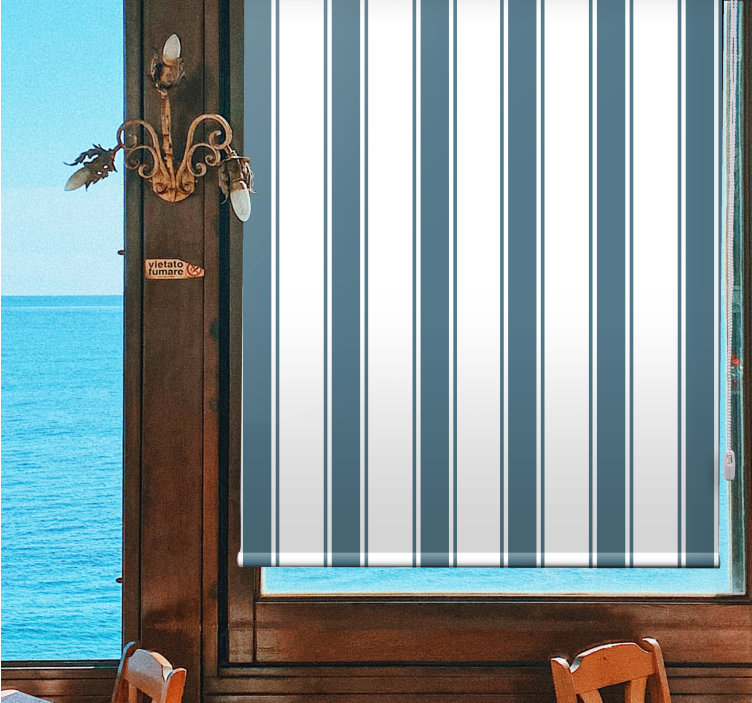 Striped Blue Fabric textured roller blind - TenStickers