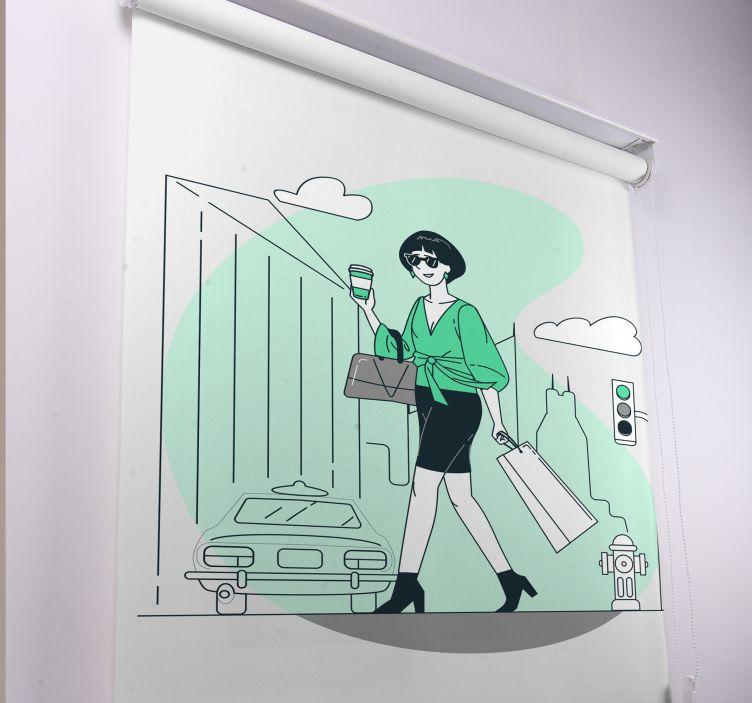 Stylish City Life custom roller blind - TenStickers