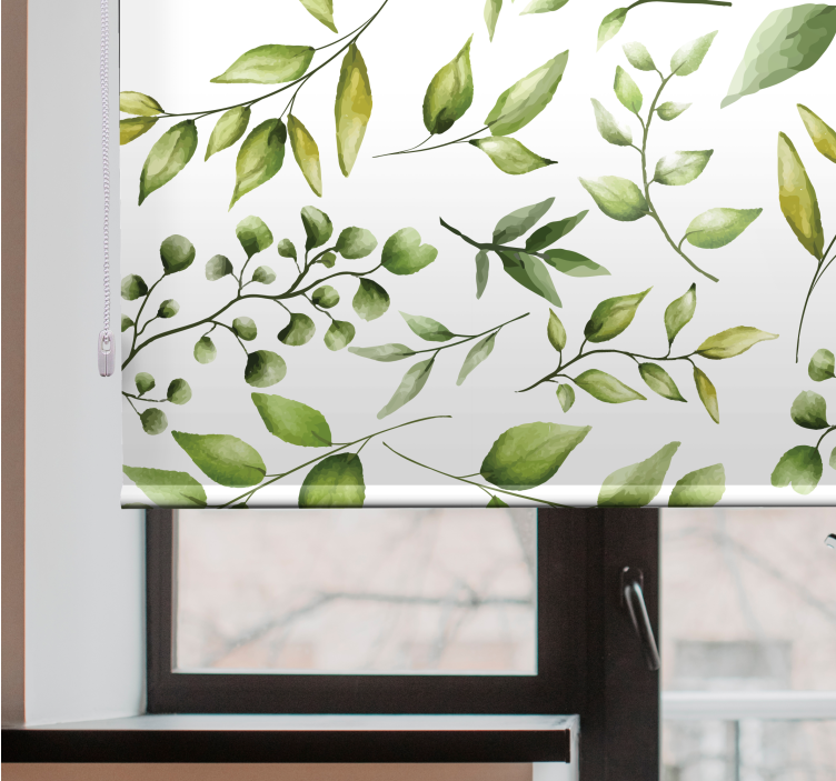 Stylish Greenery Pattern roller blind flowers - TenStickers