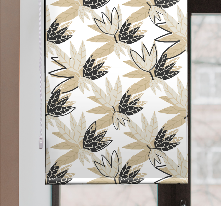 Stylish Leaf Motif roller blind flowers - TenStickers