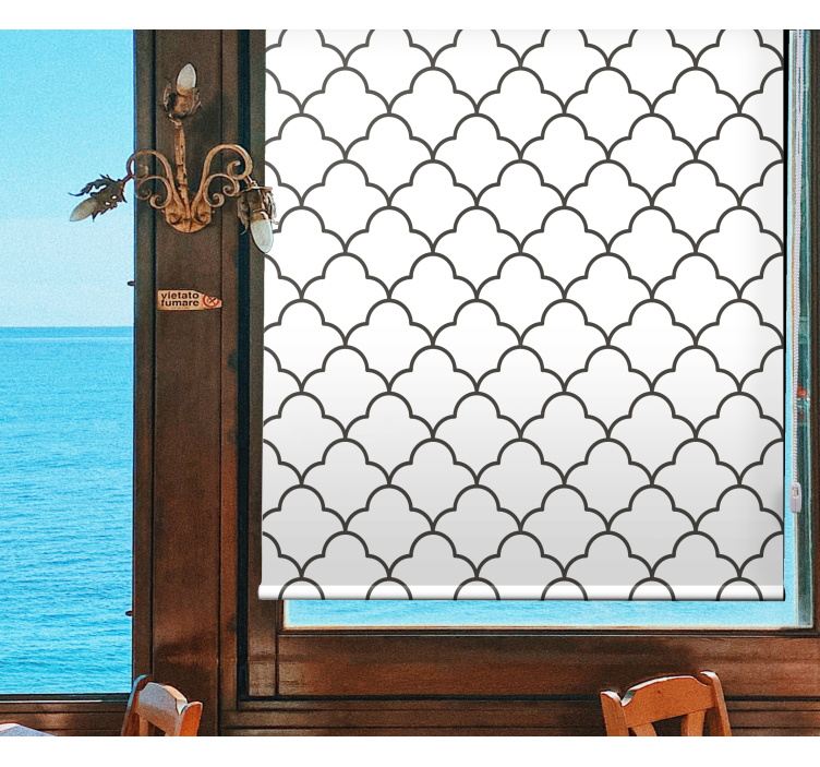 Stylized Curved Pattern modern roller blind - TenStickers