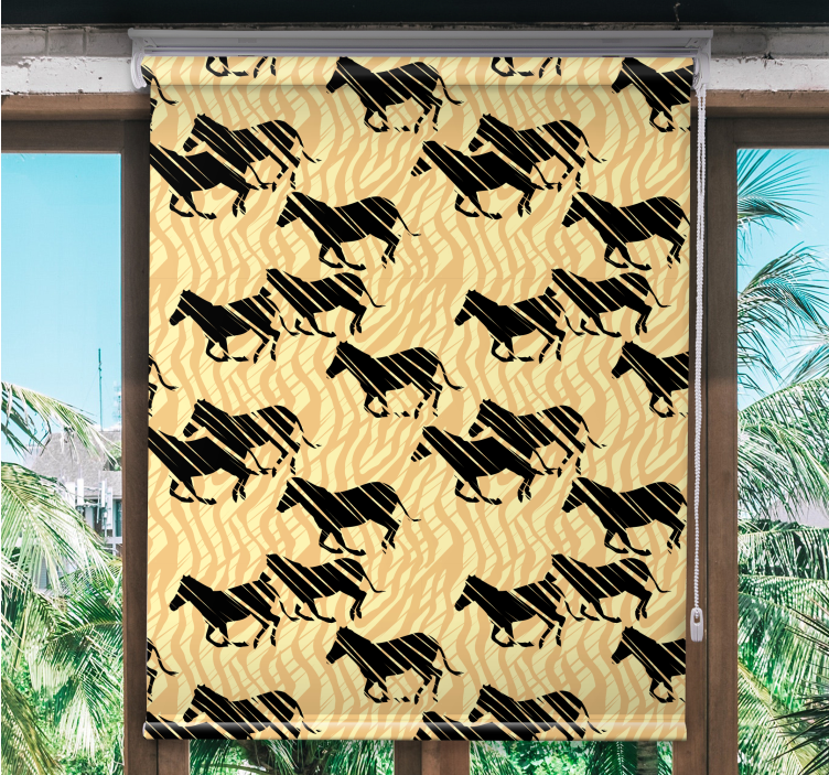 Stylized Horse Pattern animal roller blind - TenStickers