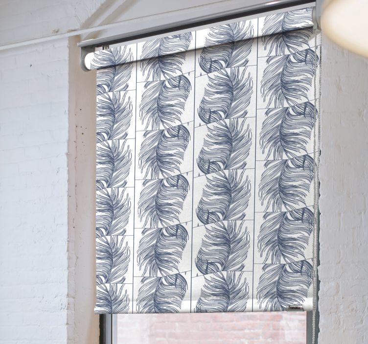 Stylised beige leaves roller blind flowers - TenStickers