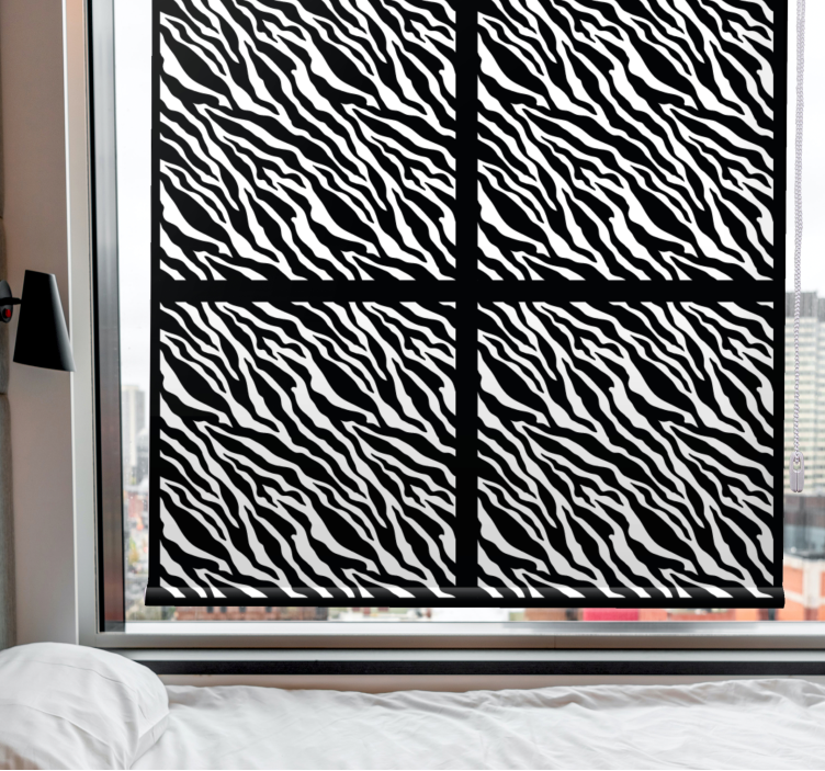 Stylized Zebra Pattern animal roller blind - TenStickers