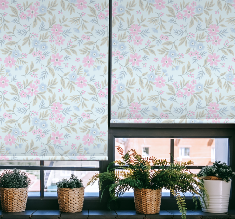 Subtle Botanical Motif roller blind flowers - TenStickers