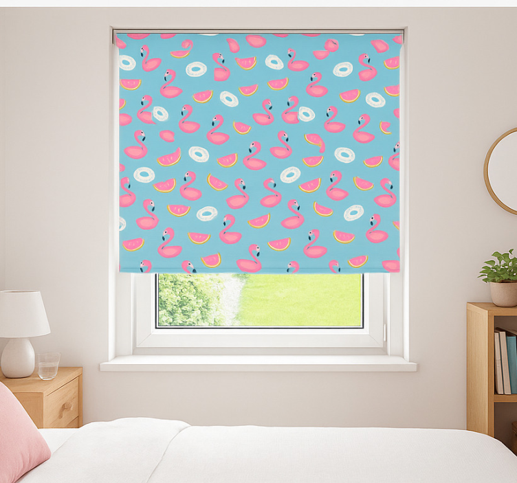 Watermelon and flamingos teenage roller blind - TenStickers