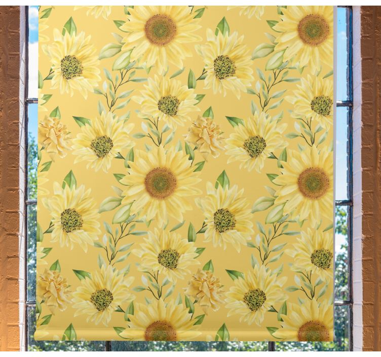 Sunflower garden pattern roller blind flowers - TenStickers