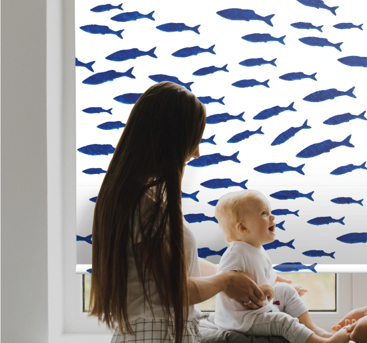 Swarming Fish Pattern animal roller blind - TenStickers