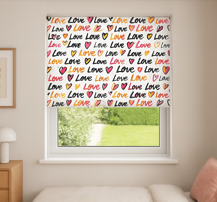 tekst ¨love love love¨ teenage roller blind - TenStickers