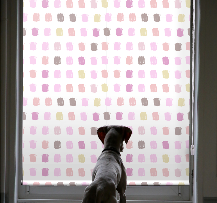 Textured roller blind with square pattern design - TenStickers