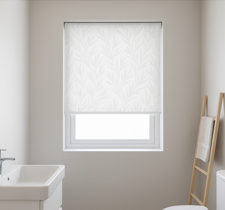 Thin leaves pattern bathroom roller blind - TenStickers