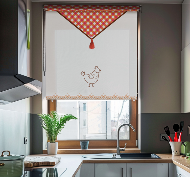 Traditional country style kitchen roller blind - TenStickers