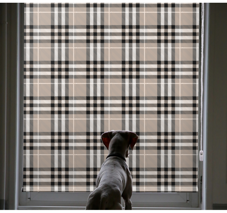 Traditional scottish grey tartan pattern blind - TenStickers