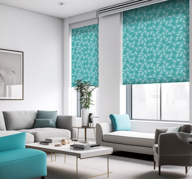Triangles Pattern Turquoise Blind - TenStickers